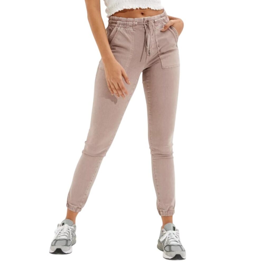 American Eagle AE Mauve Pink Drawstring Casual High Rise Jegging Joggers Size 0
